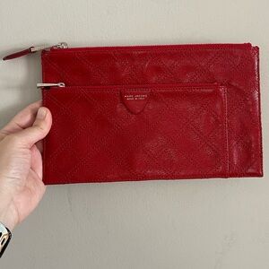 EUC Vintage Marc Jacobs Red Leather Pouch w/original Dustbag
